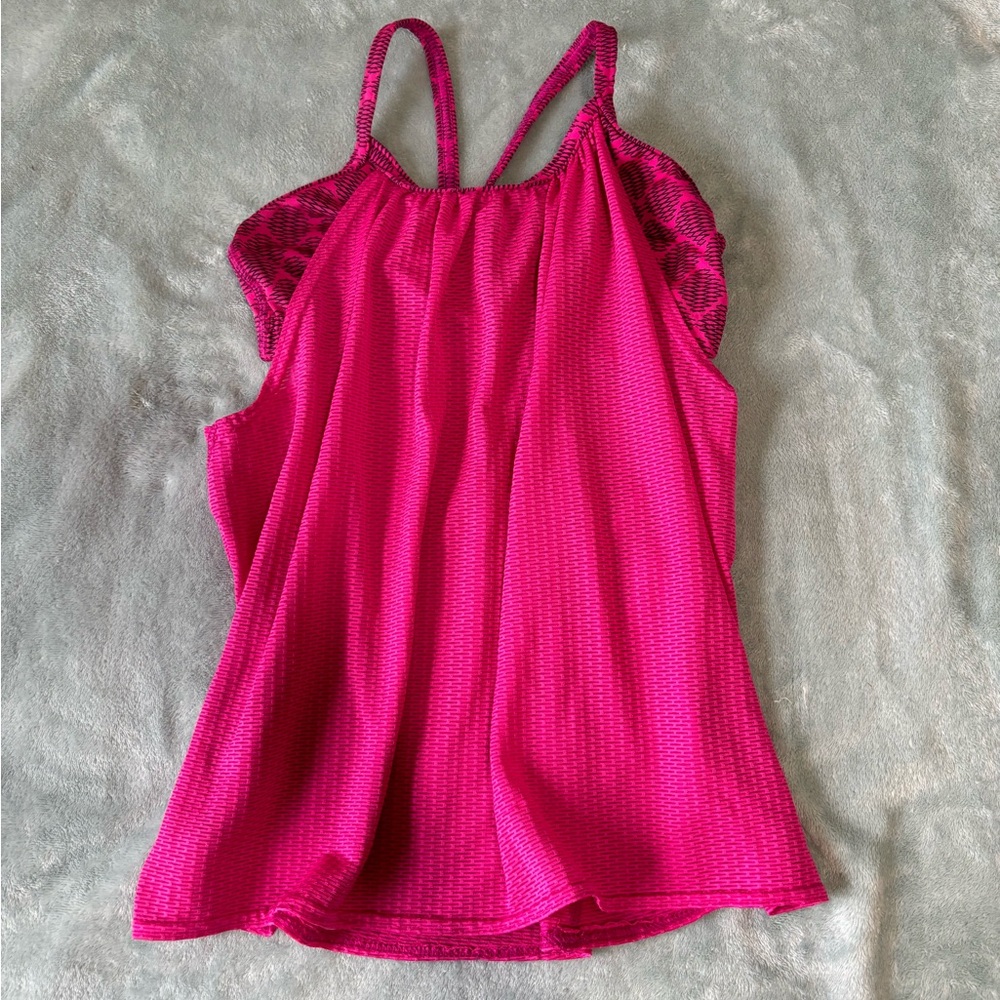 Pink Tank Top with built in sports bra